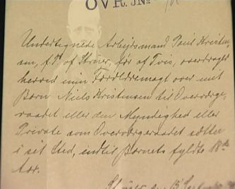 Poul Kristensen overdrager forældremyndigheden over Niels 1908.